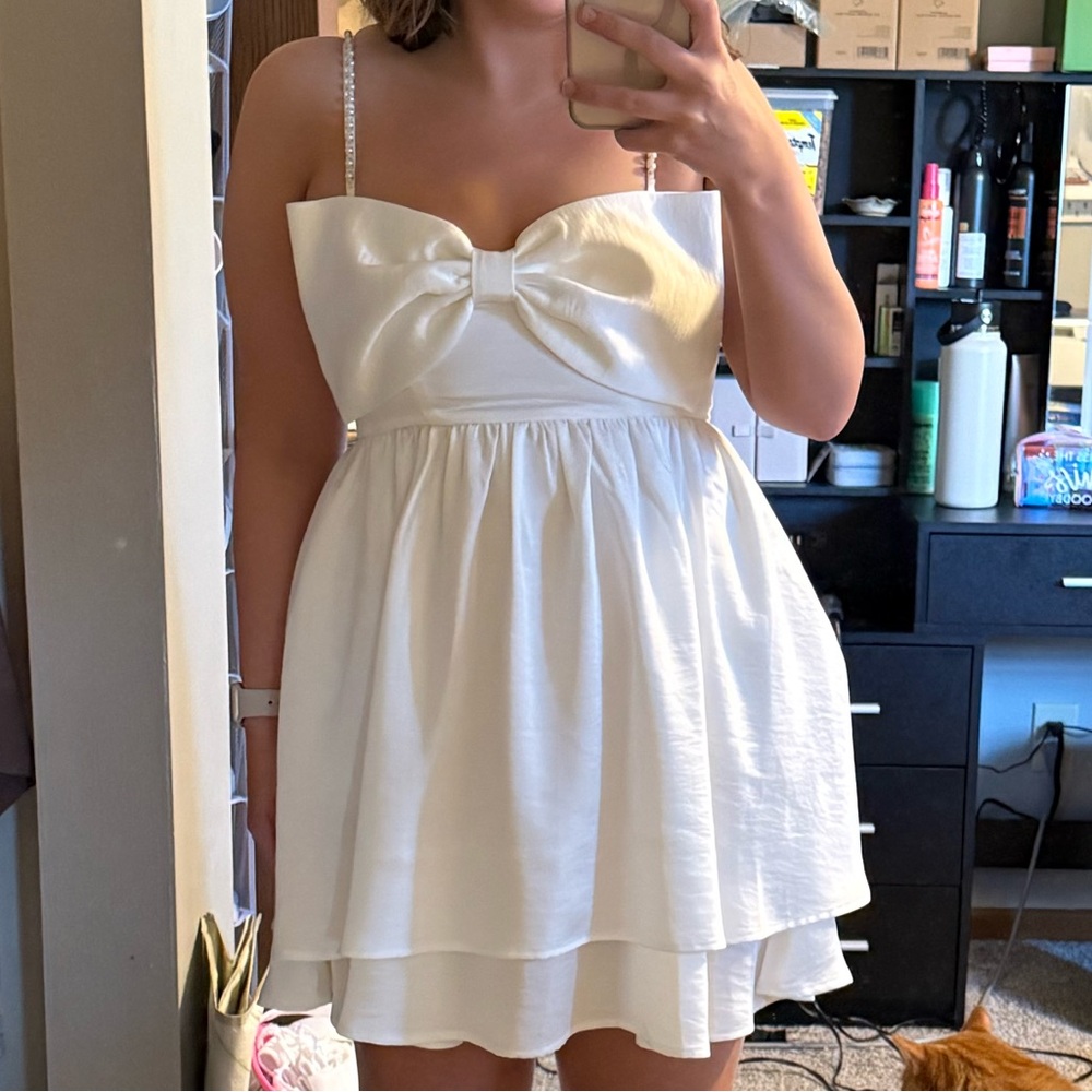 NWT ALTARD STATE Bow Mini White Layered Dress Size Small